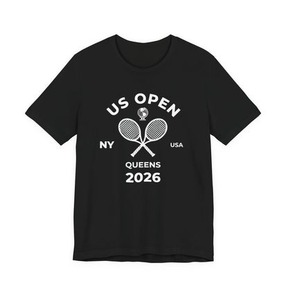 US Open Queens 2026 Tennis Tee — NY USA Vintage Racket T-Shirt