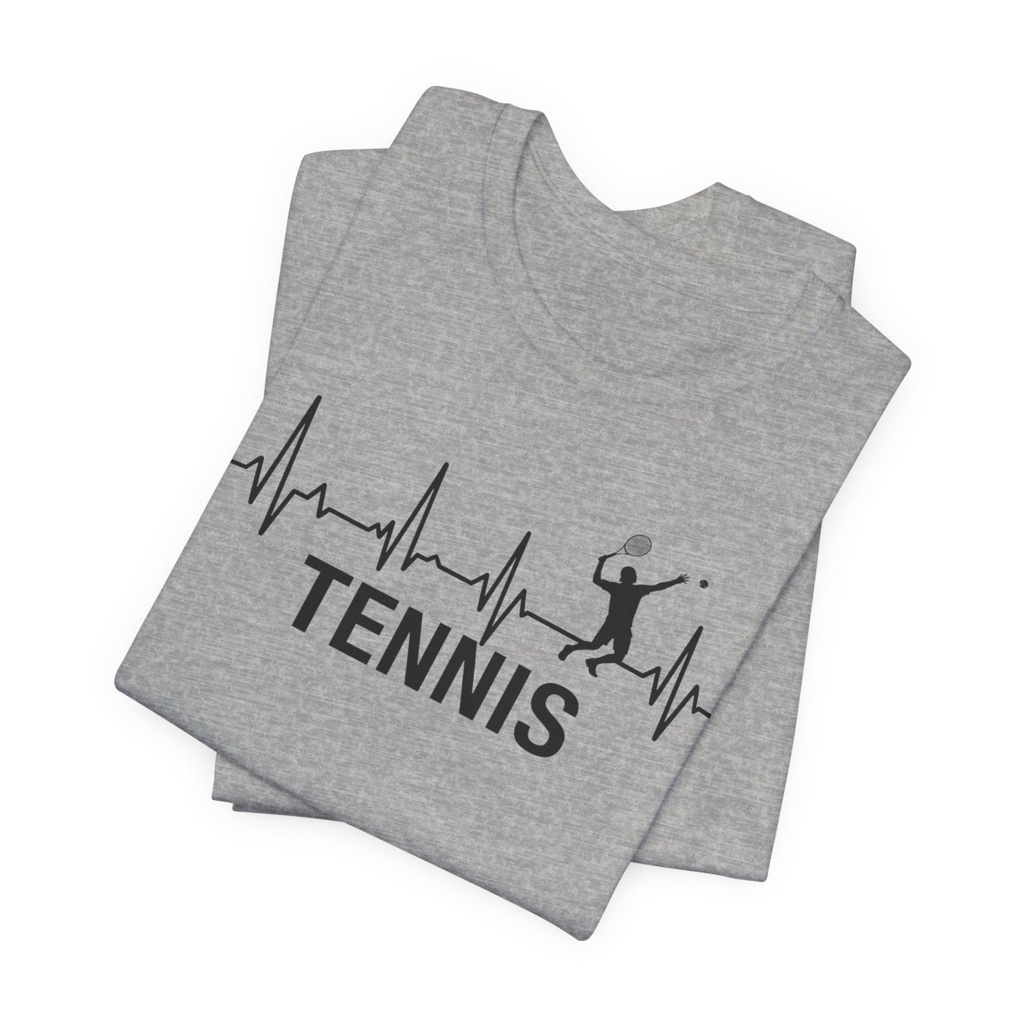 Tennis Heartbeat T‑Shirt — Tennis Player ECG Graphic Tee
