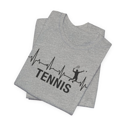 Tennis Heartbeat T‑Shirt — Tennis Player ECG Graphic Tee