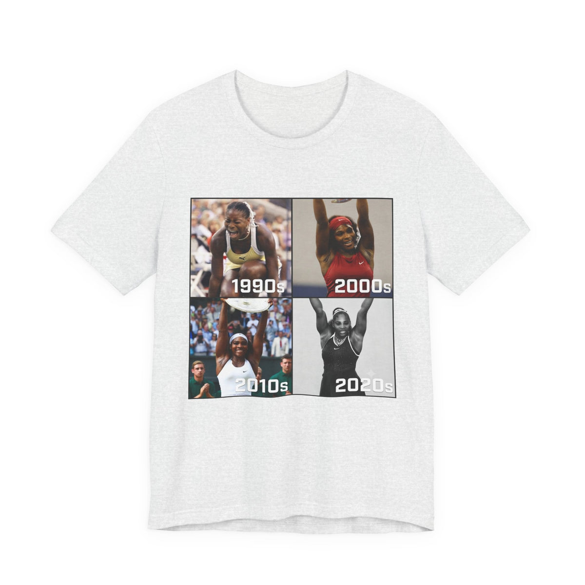 Decades of Champions Serena William’s 1990s–2020s Collage T-shirt