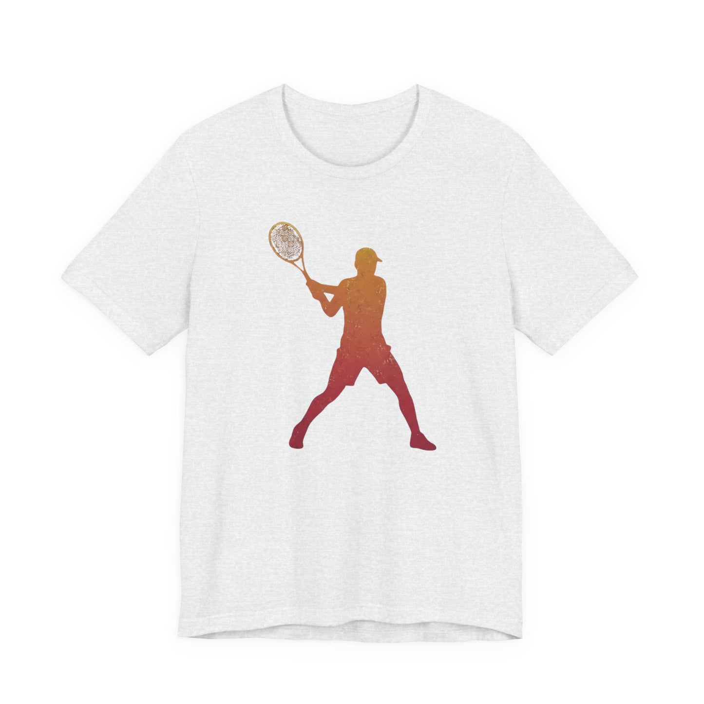 Tennis Player Silhouette Tee — Gradient Racket Sports T‑Shirt