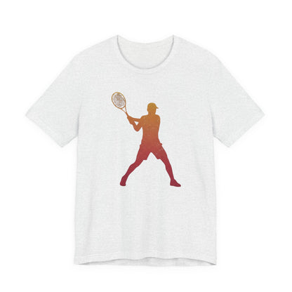 Tennis Player Silhouette Tee — Gradient Racket Sports T‑Shirt