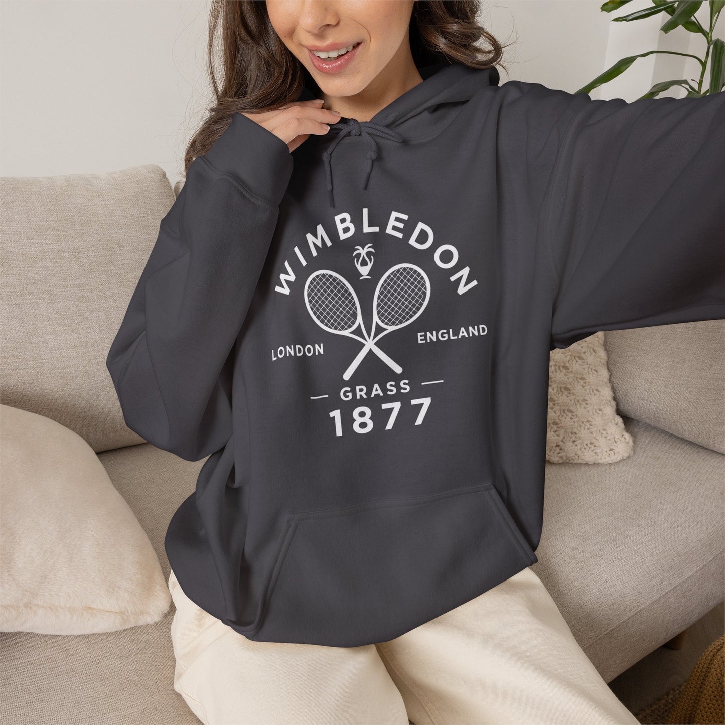 Wimbledon 1877 Tennis Hoodie — Classic Racquets Logo Pullover