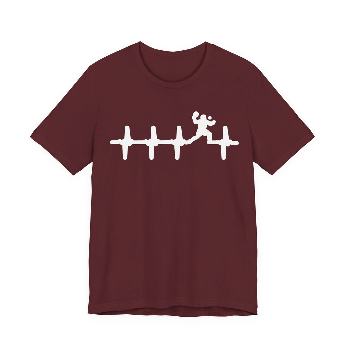 Runner Heartbeat T‑Shirt — Heartbeat EKG with Tennis Runner Graphic Tee