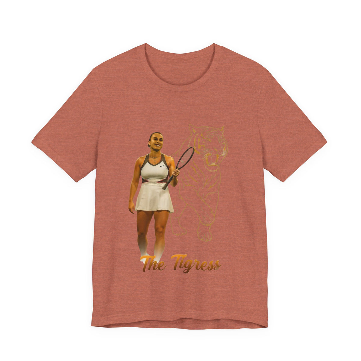 Sabalenka The Tigress Graphic Tee — Empowered Woman & Tiger Illustration