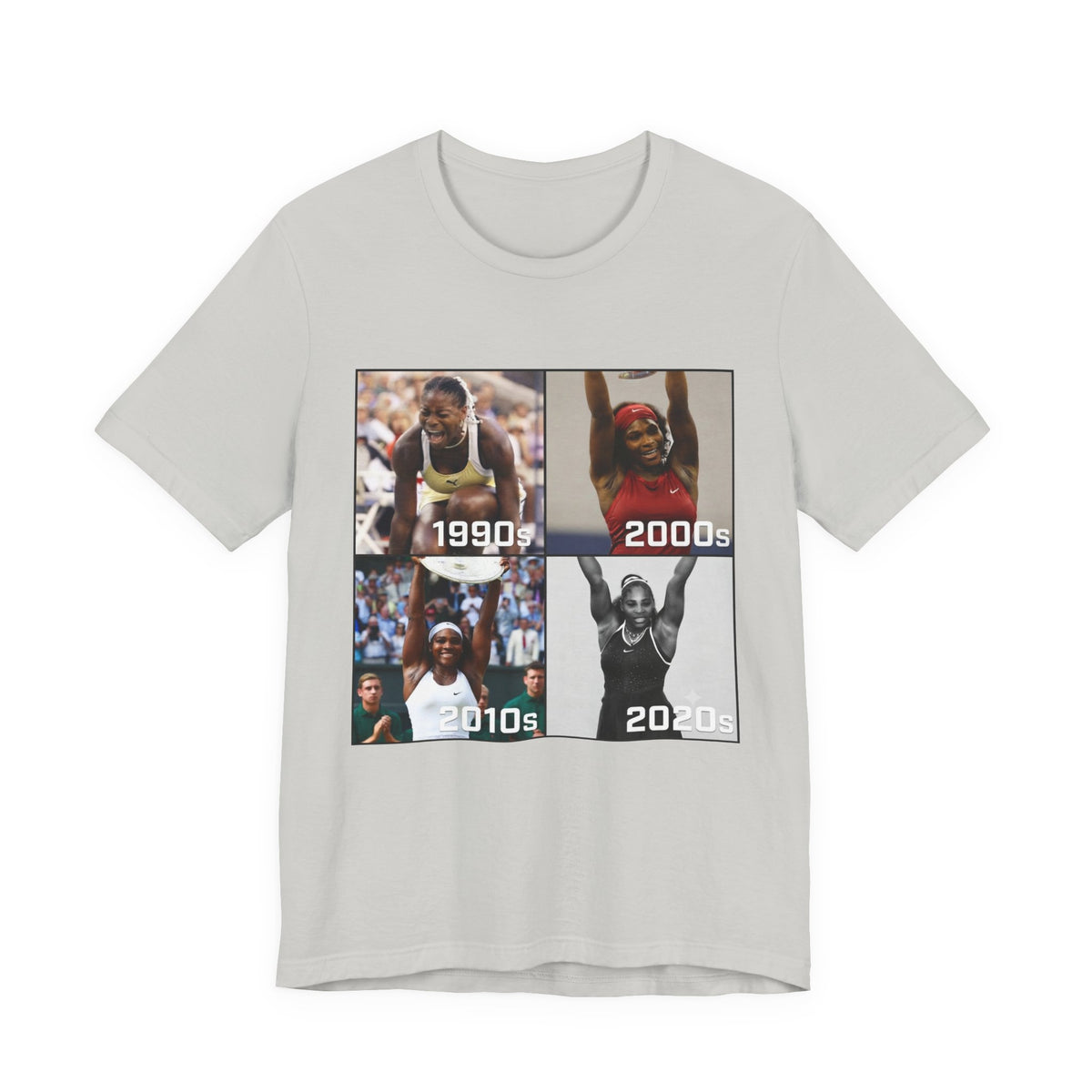Decades of Champions Serena William’s 1990s–2020s Collage T-shirt