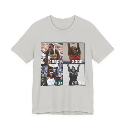Decades of Champions Serena William’s 1990s–2020s Collage T-shirt