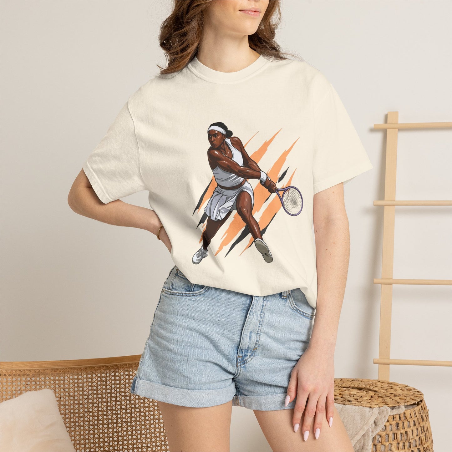 COCO GAUFF Tennis Player Graphic T-Shirt — Dynamic Women's Tennis Art Tee