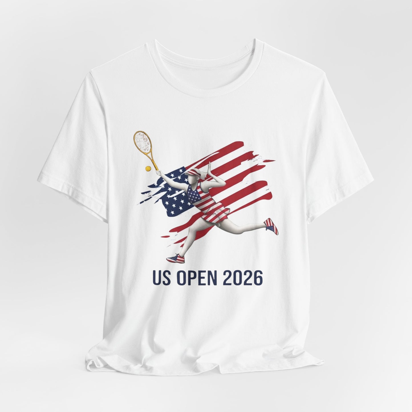 US Open 2026 Tennis Tee — American Flag Tennis Player Graphic T-Shirt