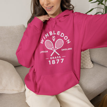 Wimbledon 1877 Tennis Hoodie — Classic Racquets Logo Pullover
