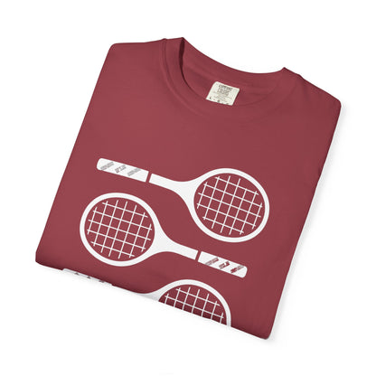 Tennis Rackets Graphic T-Shirt — Vintage-Inspired Garment-Dyed Tee