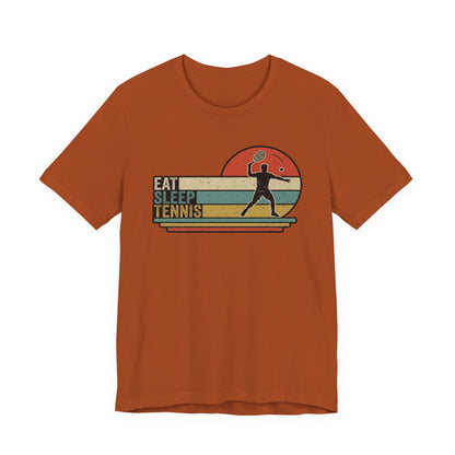 Eat Sleep Tennis Retro Graphic Tee — Vintage Tennis Player T‑Shirt