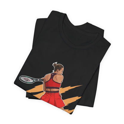 Tennis Player Aryna Sabalenka Graphic Tee — Dynamic Female Athlete Design