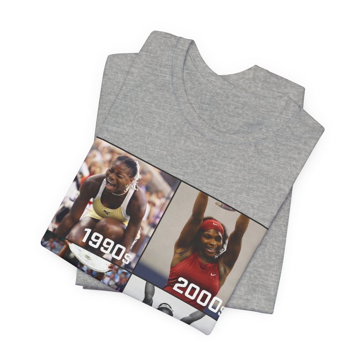 Decades of Champions Serena William’s 1990s–2020s Collage T-shirt