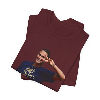 Aryna Sabalenka T-Shirt —Graphic Tee with Smiling Player Photo