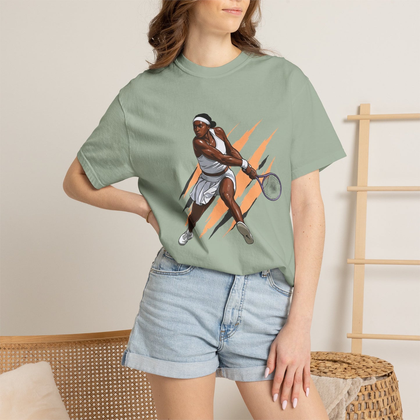 COCO GAUFF Tennis Player Graphic T-Shirt — Dynamic Women's Tennis Art Tee