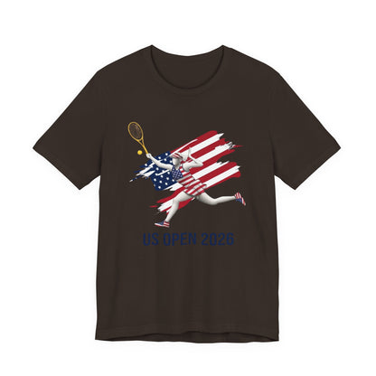 US Open 2026 Tennis Tee — American Flag Tennis Player Graphic T-Shirt