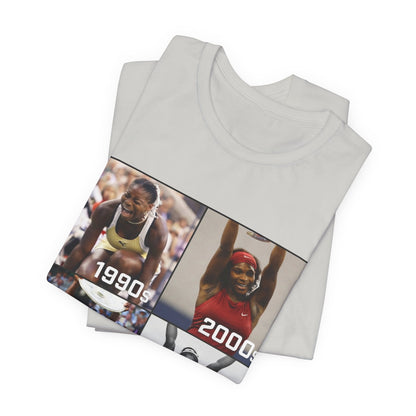 Decades of Champions Serena William’s 1990s–2020s Collage T-shirt