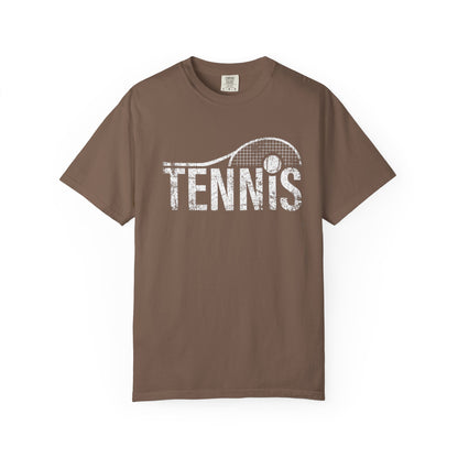 Tennis Vintage Graphic T-Shirt — Distressed Racket & Ball Tee