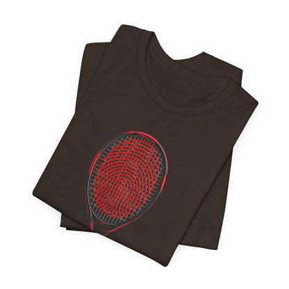 Tennis T‑Shirt — "It's In My DNA" Racket Fingerprint Tee
