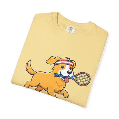 T-Shirt — "Always Ready to Serve" Golden Retriever Tennis Dog Graphic