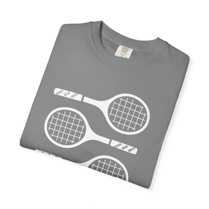 Tennis Rackets Graphic T-Shirt — Vintage-Inspired Garment-Dyed Tee