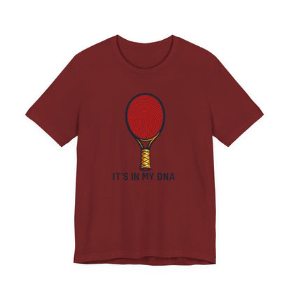 Tennis DNA T‑Shirt — "It's In My DNA" Racket Fingerprint Tee