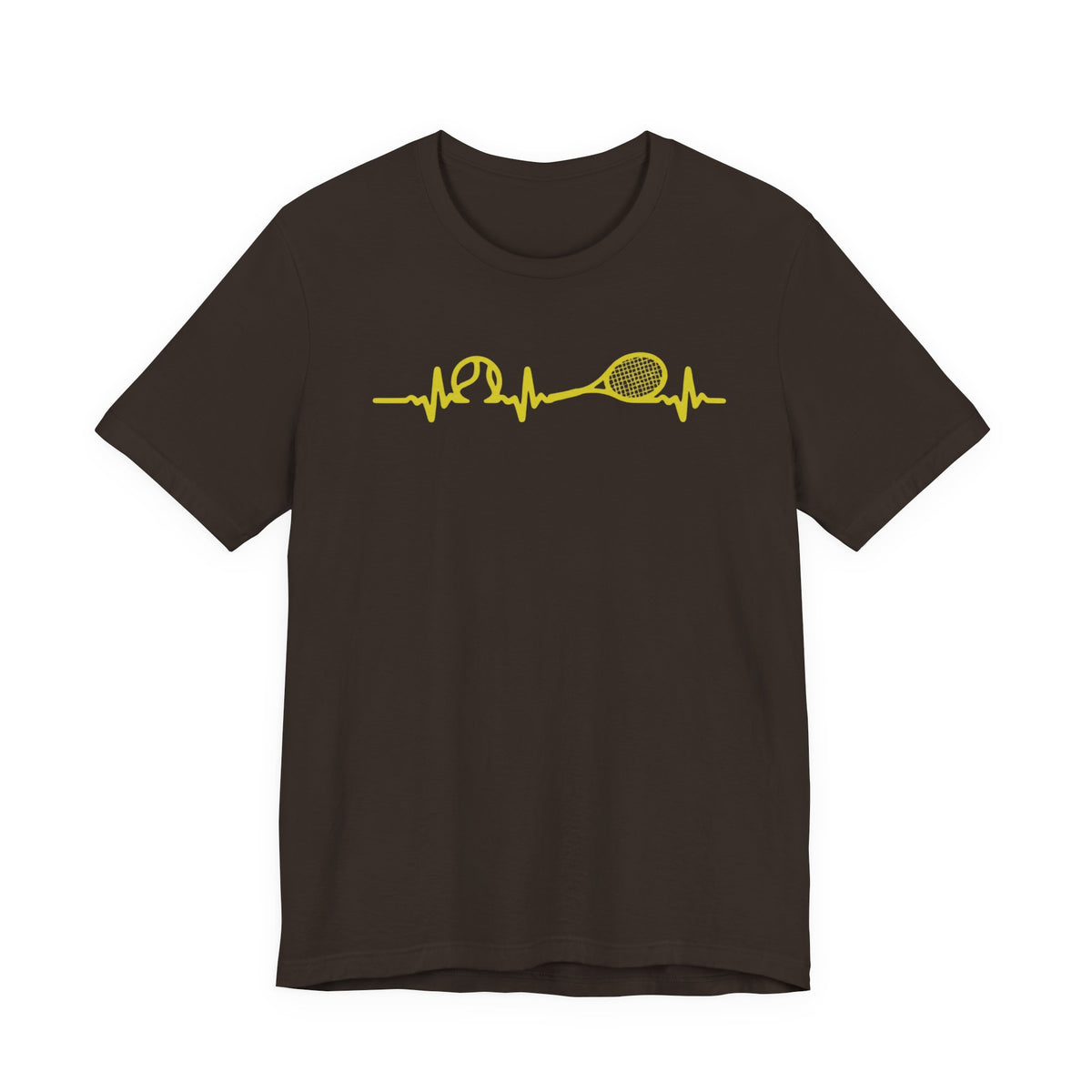 Tennis Heartbeat Tee — Minimal Tennis Racket ECG Graphic T-Shirt