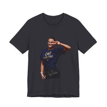 Aryna Sabalenka T-Shirt —Graphic Tee with Smiling Player Photo