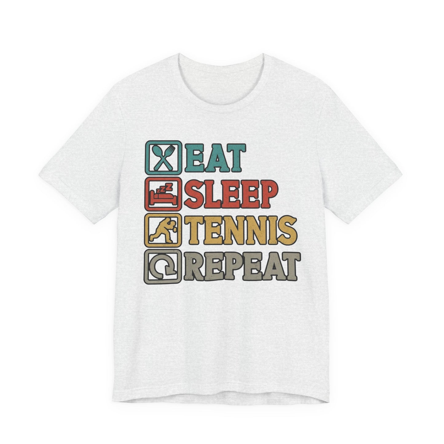 Tennis Tee — "Eat Sleep Tennis Repeat" Vintage Graphic Shirt