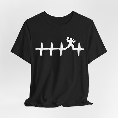 Runner Heartbeat T‑Shirt — Heartbeat EKG with Tennis Runner Graphic Tee