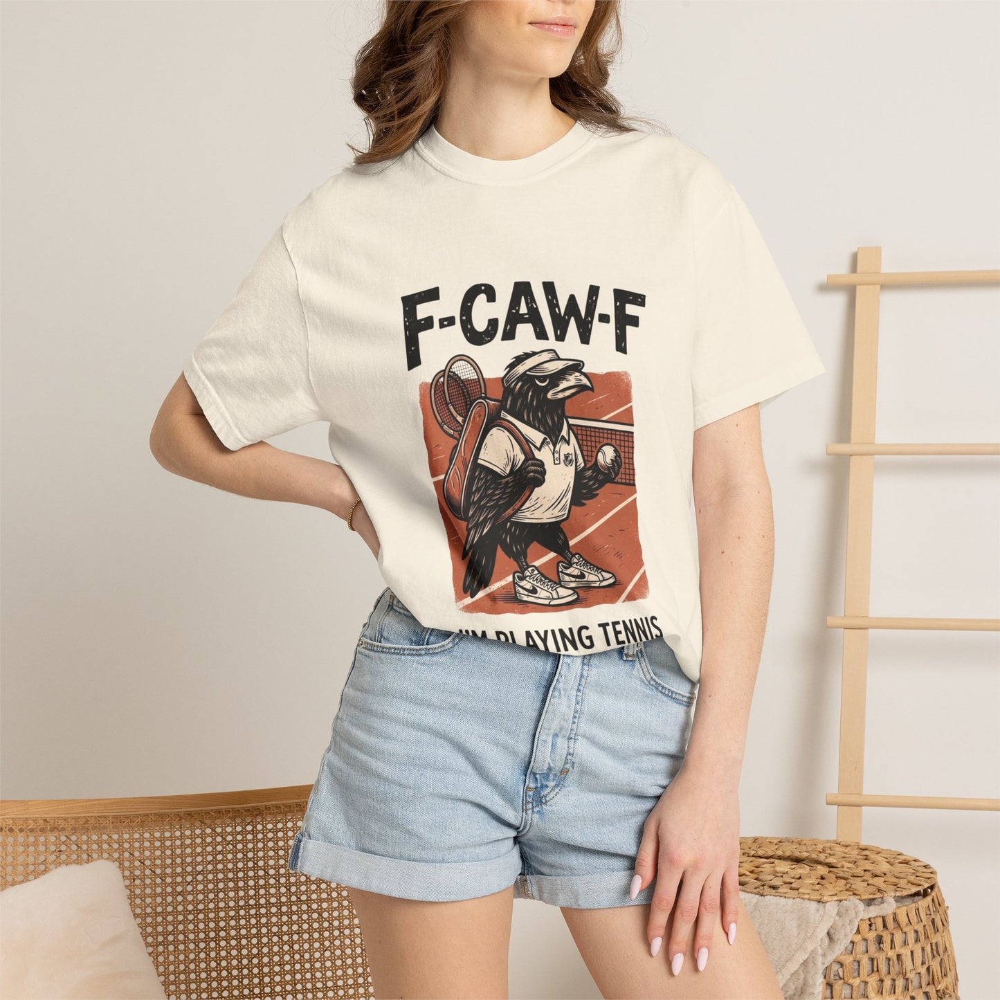 T-Shirt — F-CAW-F I’m Playing Tennis Raven Graphic Tee