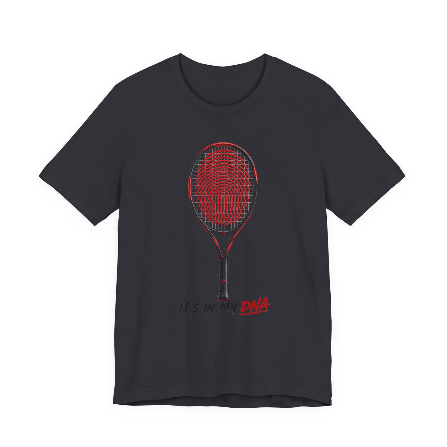 Tennis T‑Shirt — "It's In My DNA" Racket Fingerprint Tee