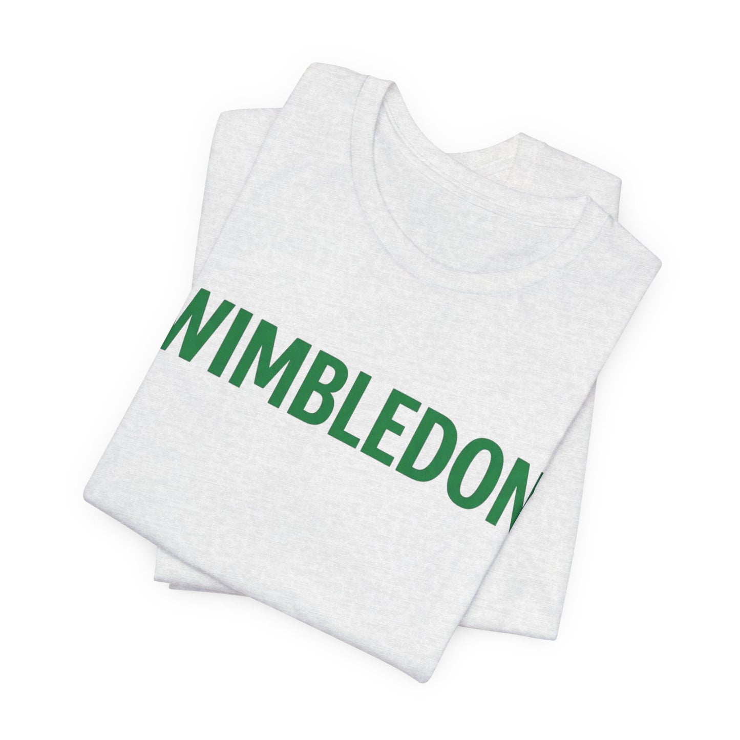 Wimbledon Classic Logo Tee — Green Text Tennis T‑Shirt