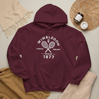 Wimbledon 1877 Tennis Hoodie — Classic Racquets Logo Pullover