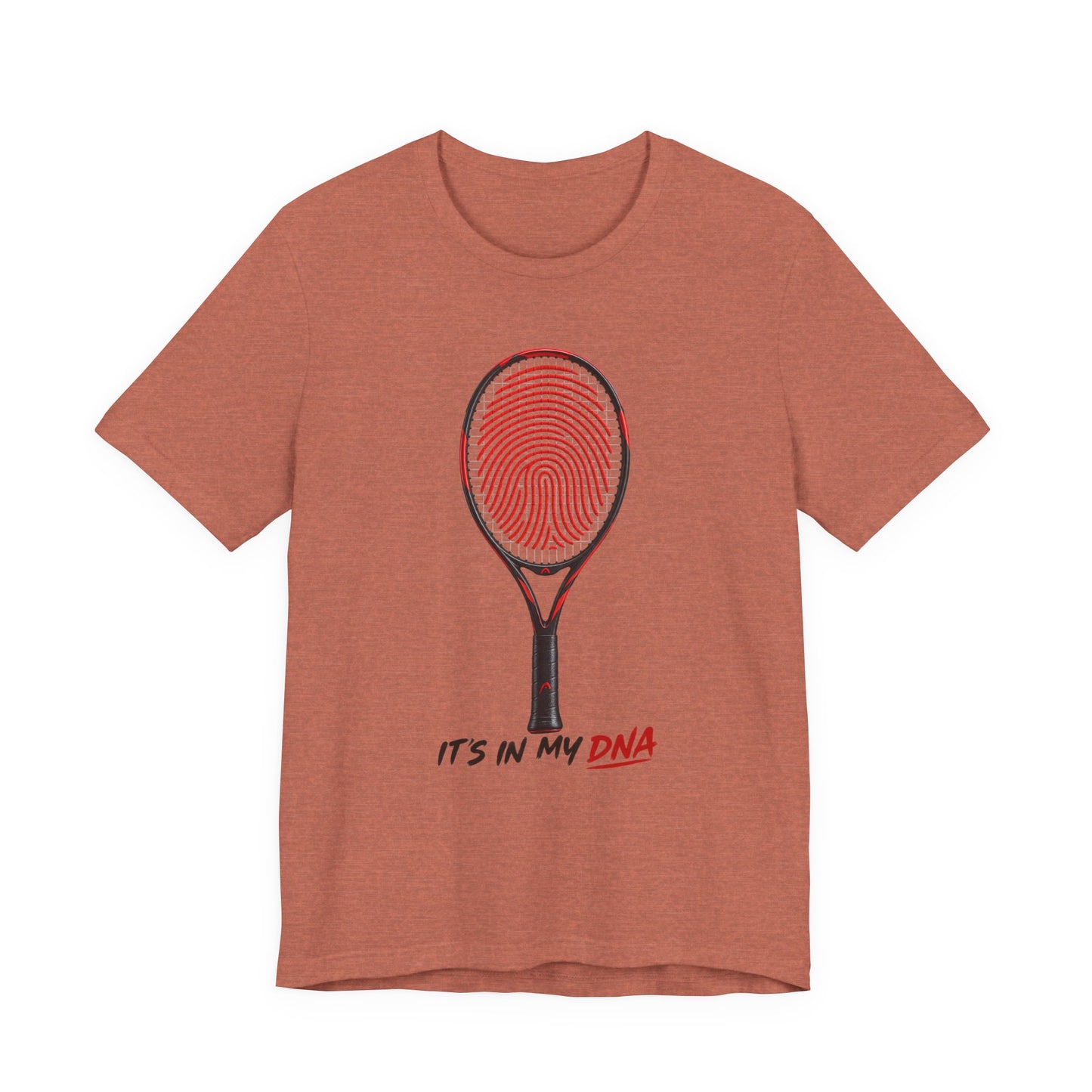 Tennis T‑Shirt — "It's In My DNA" Racket Fingerprint Tee