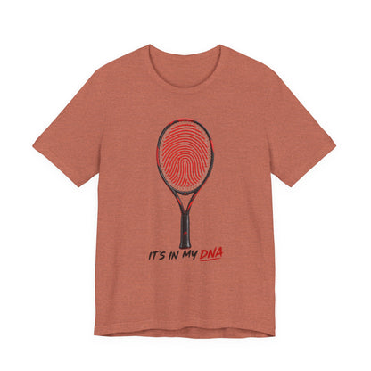 Tennis T‑Shirt — "It's In My DNA" Racket Fingerprint Tee