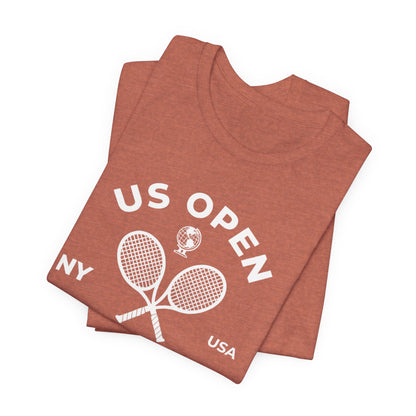 US Open Queens 2026 Tennis Tee — NY USA Vintage Racket T-Shirt