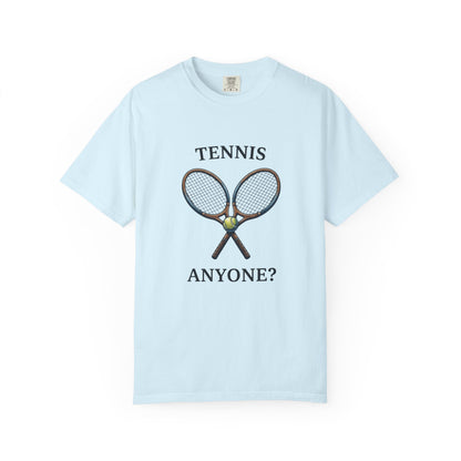Tennis Anyone? Graphic T-Shirt — Vintage Racket & Ball Tee for Tennis Players