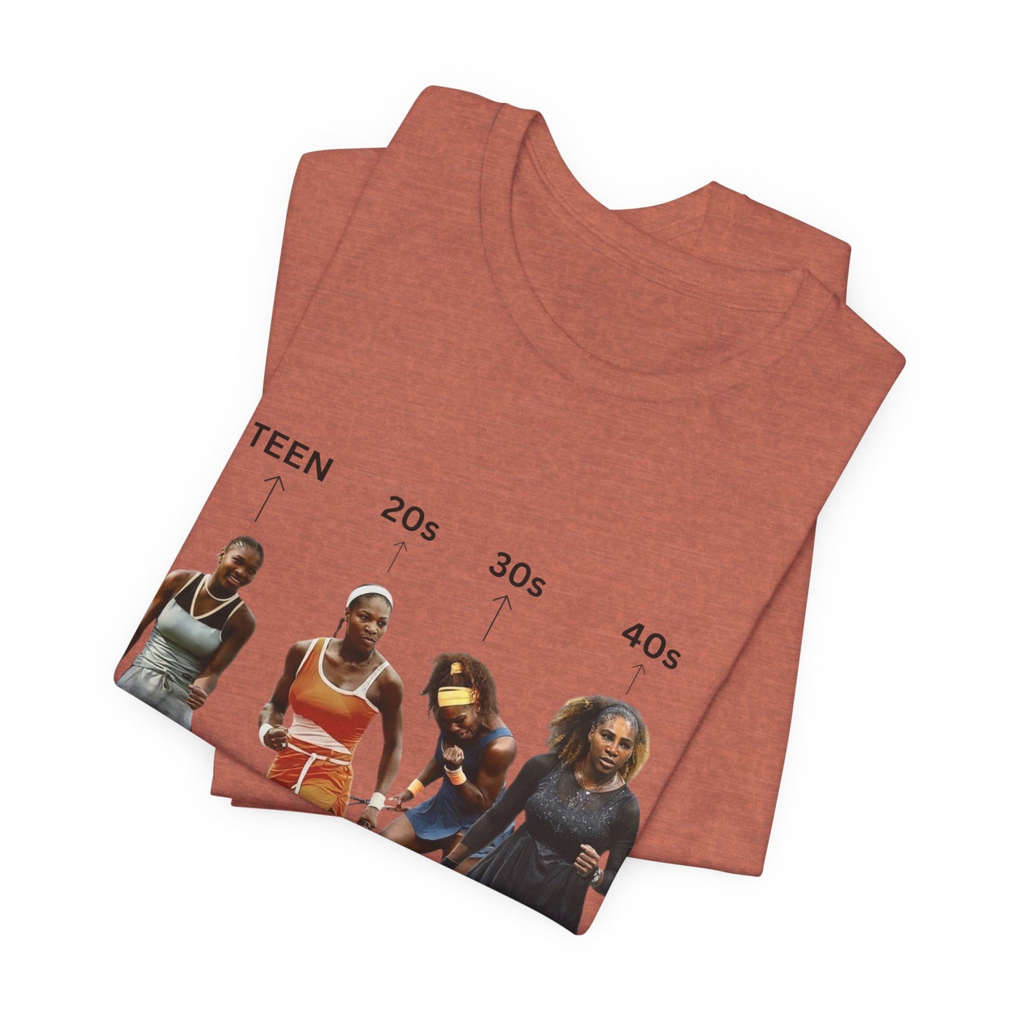 T-Shirt — Serena Williams Life Stages Graphic Tee (Teen · 20s · 30s · 40s)