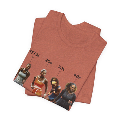 T-Shirt — Serena Williams Life Stages Graphic Tee (Teen · 20s · 30s · 40s)