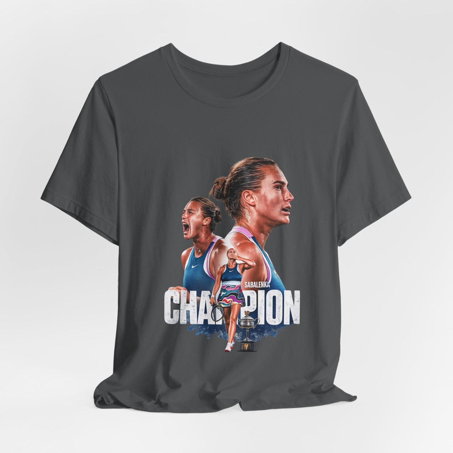 Champion Athlete Sabalenka Graphic Tee — "CHAMPION" Player Portrait T-Shirt