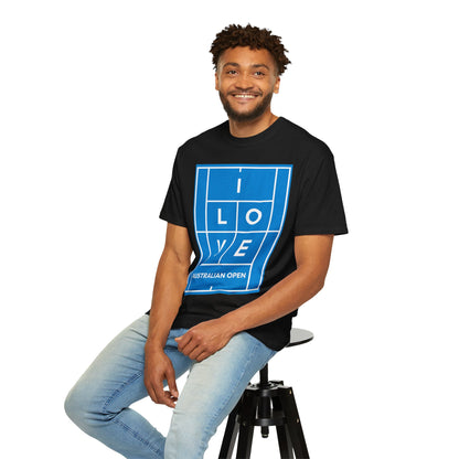 "I LOVE" Australian Open Tennis Court Graphic