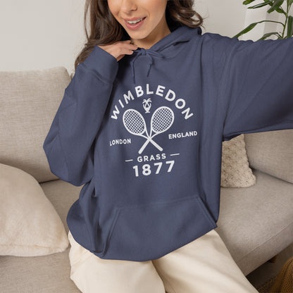 Wimbledon 1877 Tennis Hoodie — Classic Racquets Logo Pullover