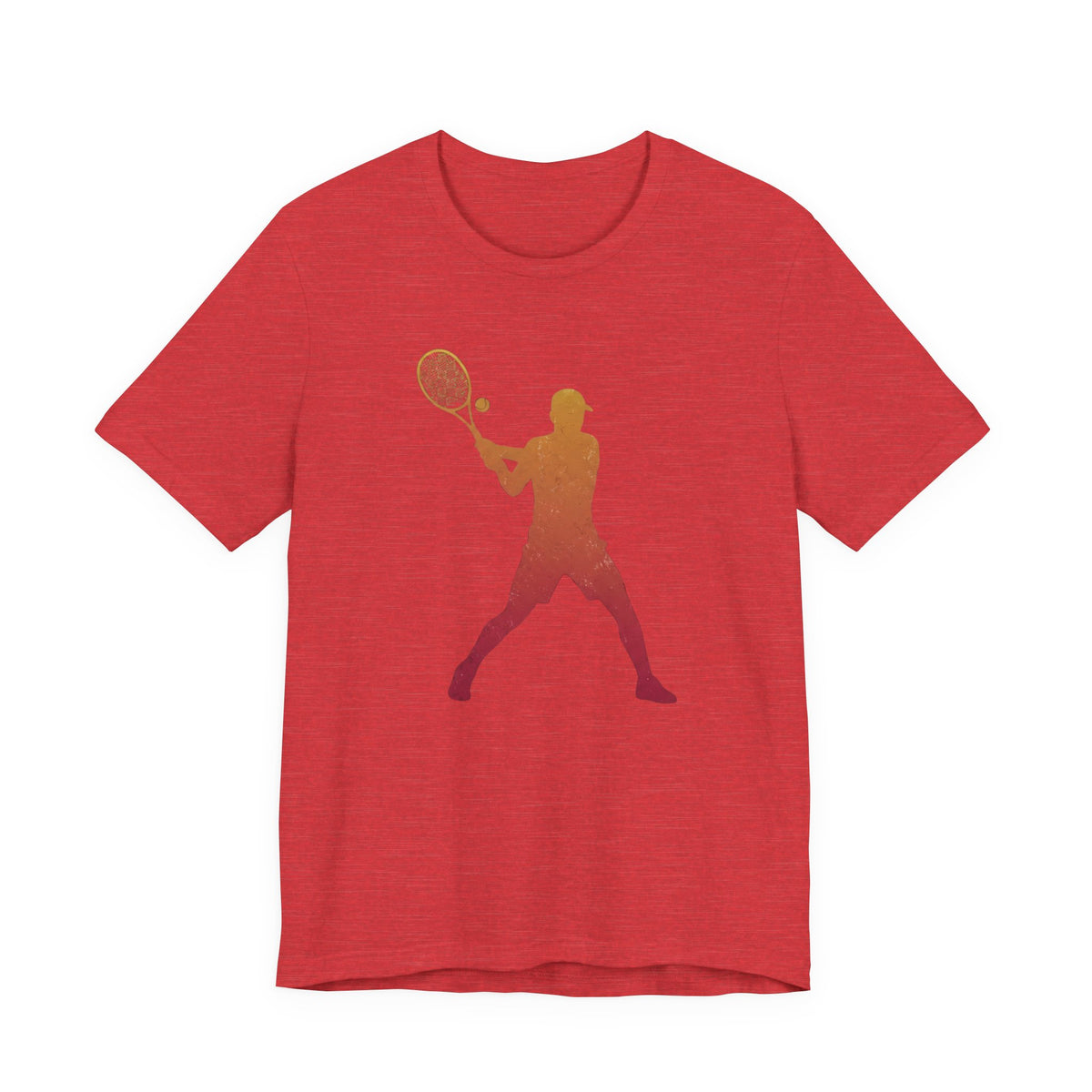 Tennis Player Silhouette Tee — Sunset Racket Graphic Shirt