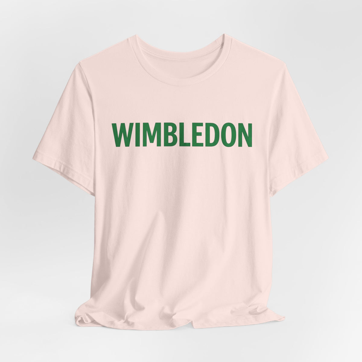 Wimbledon Classic Logo Tee — Green Text Tennis T‑Shirt