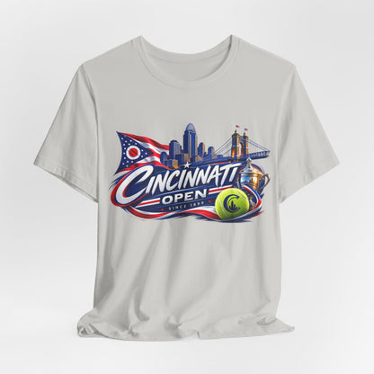 Cincinnati Open Tennis T‑Shirt – City Skyline & Tennis Ball Graphic