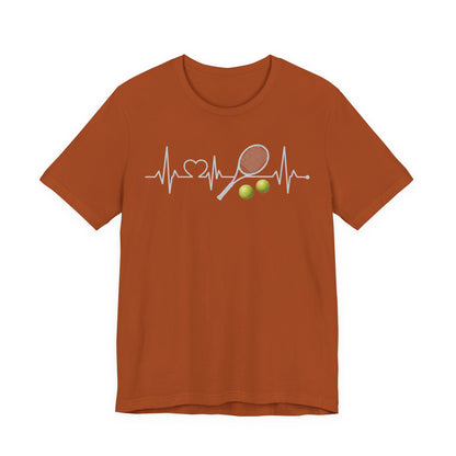 Tennis Heartbeat Tee – Racket & Tennis Ball Graphic Shirt
