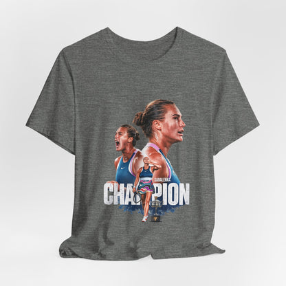 Champion Athlete Sabalenka Graphic Tee — "CHAMPION" Player Portrait T-Shirt