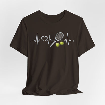 Tennis Heartbeat Tee – Racket & Tennis Ball Graphic Shirt